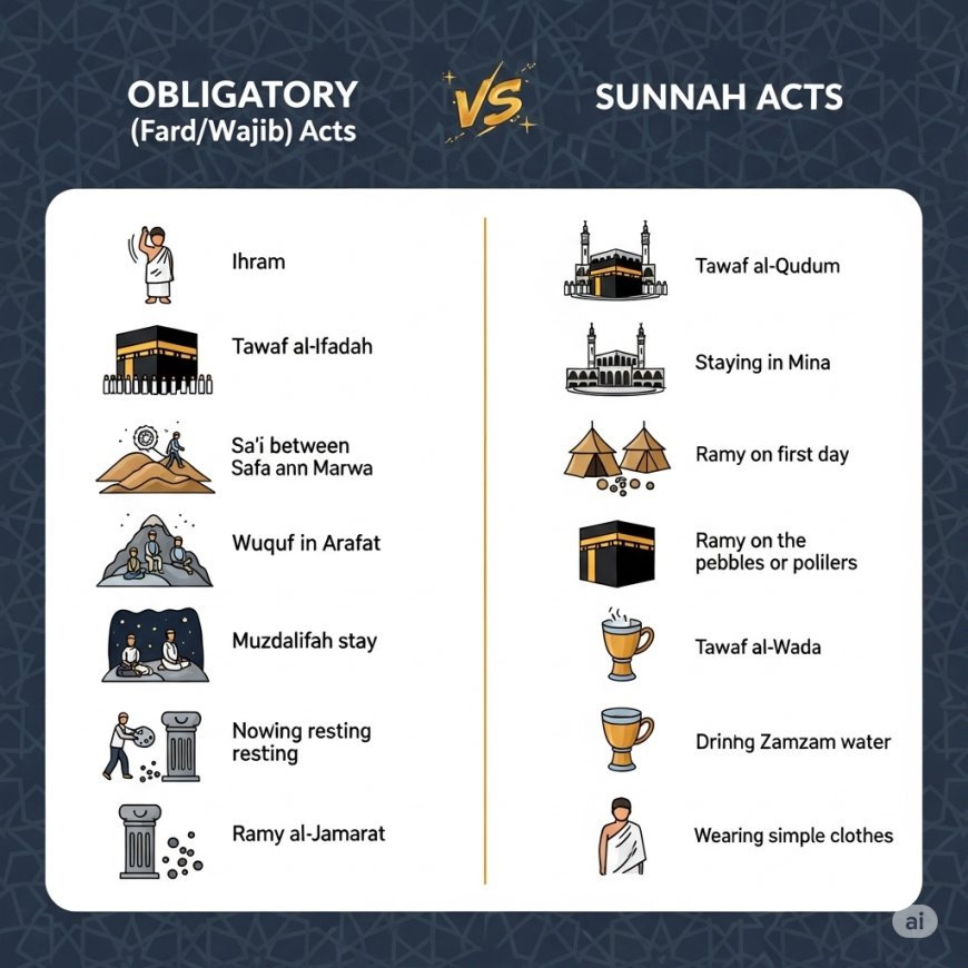 হজ পালনের ফরজ ও সুন্নত কাজসমূহ