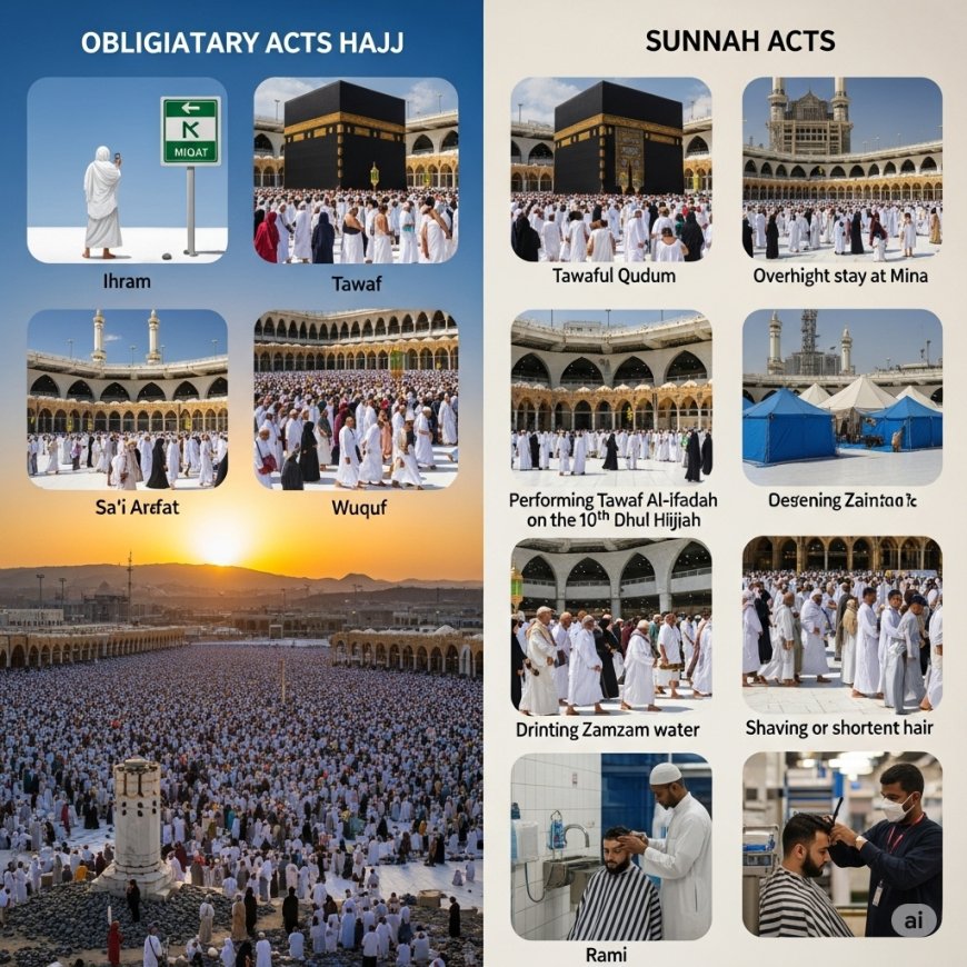 Obligatory and Sunnah Acts of Performing Hajj